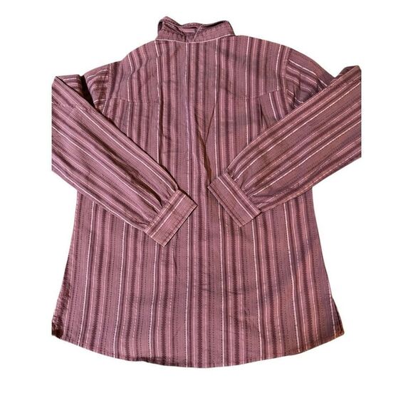 Pulp long sleeve raspberry ribbon stripe with darts Shirt M - Picture 6 of 8
